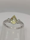 Citrine / Lemon Quartz & White Topaz Sterling Silver Ring Size R - S by TGGC