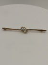 Vintage / Antique 9ct Gold 0.30ct Aquamarine Toi Et Moi Brooch / Pendant