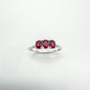 0.30ct Natural Ruby Trilogy Ring in Sterling Silver 925 Size O - P