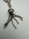 Antique Albertina Chain & Tassel Fob Engraved in Sterling Silver *