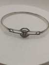 Kit Heath Celtic / Art Deco Design 2ct CZ Bangle Sterling Silver 925