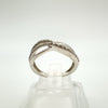 Multi Row Wavey Diamond Ring in Sterling Silver 925 Size L - M by TGGC