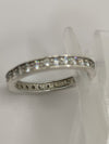 CZ Full Band Ring Sterling Silver 925 Size J - K Wedding / Eternity / Stacking *