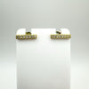 CZ Bar Drop Gold Plated Stud Earrings in Sterling Silver 925