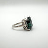 Large Green 6ct CZ Emerald Solitaire Ring in Sterling Silver 925 Size L - M