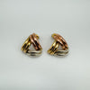 Vintage 9ct Gold 3x Coloured Gold Earrings - White / Rose & Yellow Gold