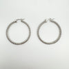 Large Sparkly CZ Full Hoops in Sterling Silver 925