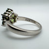 Green Peridot & White Topaz Sterling Silver Ring Size R - S by TGGC August