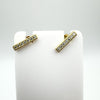 CZ Bar Drop Gold Plated Stud Earrings in Sterling Silver 925