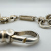 Vintage Fleur De Lys Bracelet T-Bar Charm / Albert Chain Sterling Silver 925 26g