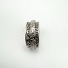 Wide Floral Engraved Spinning Fidget Ring in Sterling Silver 925 K - L by D’joy