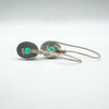 Vintage Green Chrysoprase Shepherds Hook Earrings in Sterling Silver 925