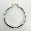 Large Chunky Diamond Cut Hoop Earrings in Sterling Silver 925