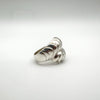 Unusual Textured Chunky Modernist Snake / Shell Ring Sterling Silver Size P - Q