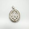 Chunky Antique Engraved Locket in Sterling Silver 925 Ivy & Leaf Design