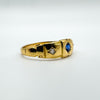 Antique 8ct Gold Diamond & Sapphire Trilogy Ring Size N - O *