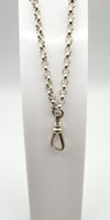 Vintage Rolo Links 30” Chain with Dog Clip in Sterling Silver 925 Heavy 15g