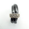 0.10ct Diamond Black Ceramic 3x Bands / Wedding Eternity Stacking Size L - M