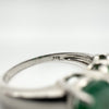 New 1.5ct Emerald Trilogy Ring Sterling Silver  Engagement Eternity Size N - O