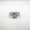 Vintage 0.50ct CZ Heart Solitaire Ring in Sterling Silver 925 Engraved Band