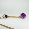 Vintage / Antique 9ct Rose Gold 3ct Amethyst Drop Pendant Necklace