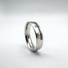 0.20ct Black Diamond Platinum 5mm Band Ring Size T U RRP New £1950 Box & Reciept