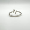 Diamond Heartbeat / Zig Zag Ring in Sterling Silver 925 Size P - Q