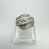 2ct CZ Multi Row Wave Ring in Sterling Silver 925 Size L - M Heavy 6g