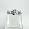 9ct White Gold 0.20ct 4x Stone Diamond Ring Size N - O Freshly Rhodium Plated