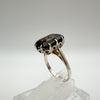 Vintage Huge 5ct Smoky Quartz Engagement Ring Sterling Silver 925 Size Q - R