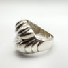 Unusual Textured Chunky Modernist Snake / Shell Ring Sterling Silver Size P - Q