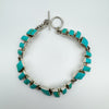 NEW Turquoise 7.5" Bracelet in Sterling Silver 925 Heavy 17g