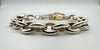 Chunky T-Bar Bracelet with 3x Pearl Charms in Sterling Silver 925 Heavy 19g