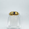 Antique 8ct Gold Diamond & Sapphire Trilogy Ring Size N - O *