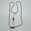 Garnet Pendant & 16” Snake Chain in Sterling Silver 925 *