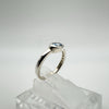 0.40ct Blue Topaz & CZ Ring in Sterling Silver 925 Size L - M *