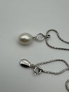 Pearl & CZ Pendant 16” Necklace in Sterling Silver by ARGENTO 925 June Birthday