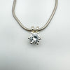 Chunky 2.5ct CZ Solitaire Pendant & Snake Chain in 925 Sterling Silver 11g *