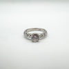 0.50ct CZ Solitaire with CZ Shoulders in Sterling Silver Ring Size K - L