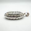 Chunky Antique Engraved Locket in Sterling Silver 925 Ivy & Leaf Design