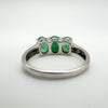 New 1.5ct Emerald Trilogy Ring Sterling Silver  Engagement Eternity Size N - O