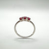 0.30ct Natural Ruby Trilogy Ring in Sterling Silver 925 Size O - P