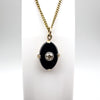 Art Deco Diamond & Onyx Pendant with a Vintage 15” 9ct Gold Curb Chain