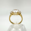 9ct Gold 2ct CZ Trilogy Ring Size N - O