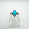 1ct Turquoise & CZ Engagement Stacking Ring in Sterling Silver 925 Size O - P