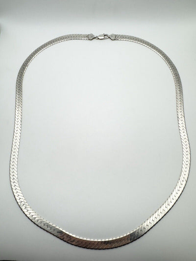 30” Herringbone Chain Necklace in Sterling Silver 925 Heavy 66g UNISEX