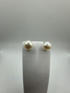 Large Sterling Silver 925 Pearl Stud Earrings *