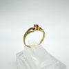 9ct Gold Ruby & CZ Ring Size M - N Engagement Stacking Ring