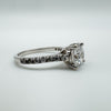 1ct CZ Solitaire with CZ Shoulders in Sterling Silver 925 Size J - K *