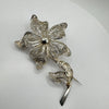 Vintage Filigree Flower Brooch in Sterling Silver 925 *